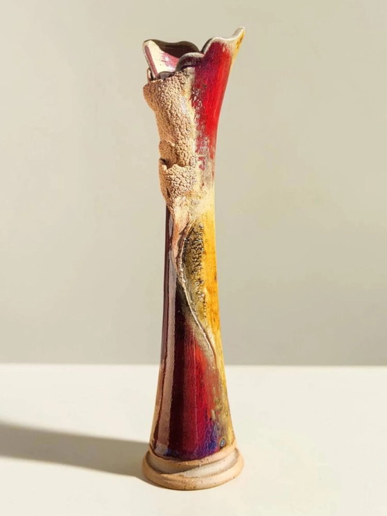 Glazed stoneware single-flower vase, signed Potelune, La Borne. – Porcelain (photo 9 of 9)