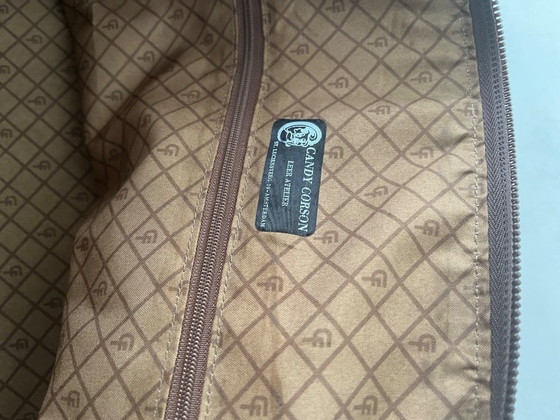 Image 1 of brown leather travel bag from Candy Corson leather atelier Amsterdam