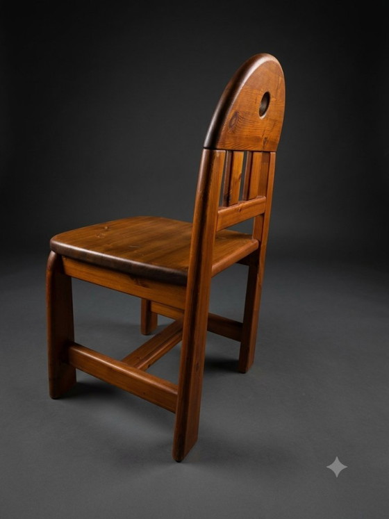 Set da pranzo composto da 5 sedie e tavolo in legno massello - stile brutalista, wabi-sabi, giapponese – Wood (photo 4 of 15)