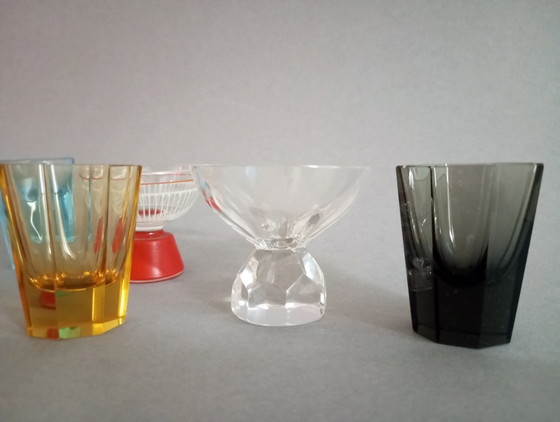 Image 1 of 9x art-déco/Wiener Werkstatte verres à liqueur en cristal 1920-40 Moser etc.