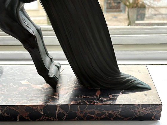 Image 1 of Escultura monumental Art Déco de Charles Lemanceau (Charles), década de 1930: figura alada a caballo