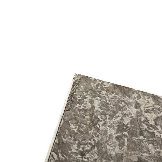 Image 1 of Franse tafel met grijs natuurstenen blad, 1e helft 20e eeuw