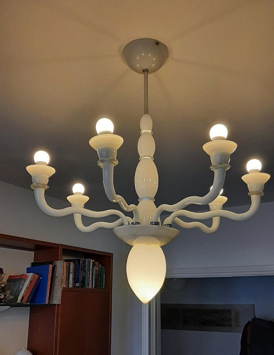 Image 1 of Lámpara de araña de cristal opalino VeArt