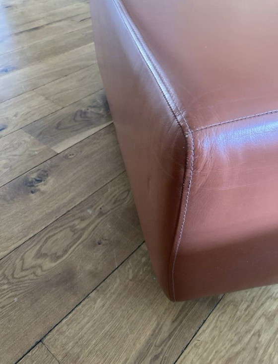 Large leather footstool or pouf 104x104x43cm – Footstools & poufs, Metal (photo 8 of 9)