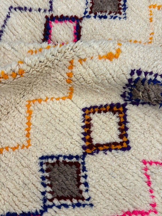 Image 1 of Tapis marocain en laine Azilal - 160x250 cm - Tapis berbère tissé à la main - Design abstrait bohème