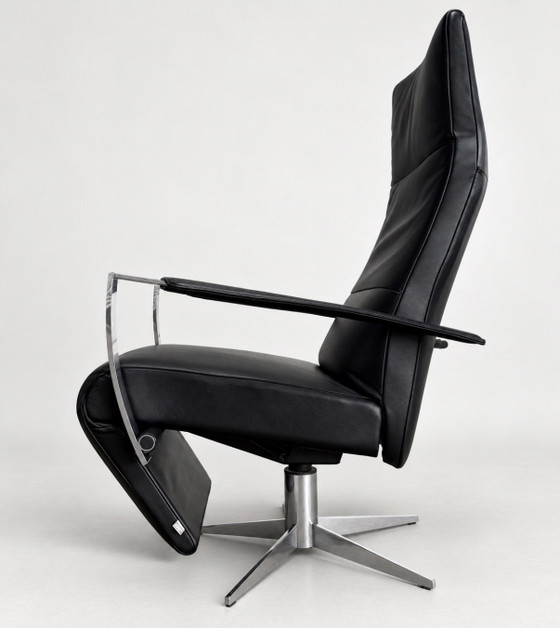 JORI Idaho Medium — Black Leather & Chrome – Adjustable recliner chair (photo 8 of 15)