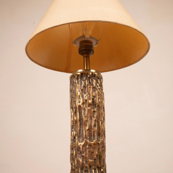 Luciano Frigerio Brutalistische italienische Messinglampe 1970 – Tischlampen, Brass, Italian Design (photo 11 of 18)