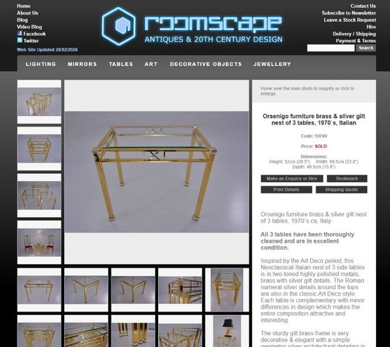 Image 1 of ✨ Prachtige vierkante gouden salontafel uit de Orsenigo Italy ‘Art Deco’-collectie ✨