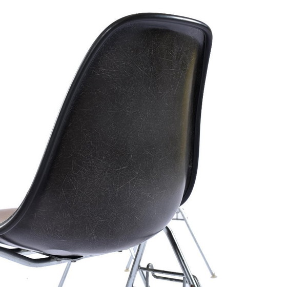 Image 1 of 6 Herman Miller Eames Stacking Shell Chairs with Brown Naugahyde Pads