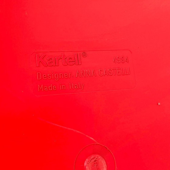 Image 1 of Cesto per la biancheria rosso di Anna Castelli per Kartell, anni '70