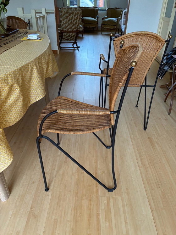 6 Frederick Weinberg armchairs – Metal, Brass (photo 3 of 8)