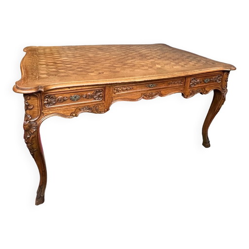 Kantoor in Luik, gebouwd in gebeeldhouwd eikenhout in Regency-stijl. – bureau, Hollywood Regency