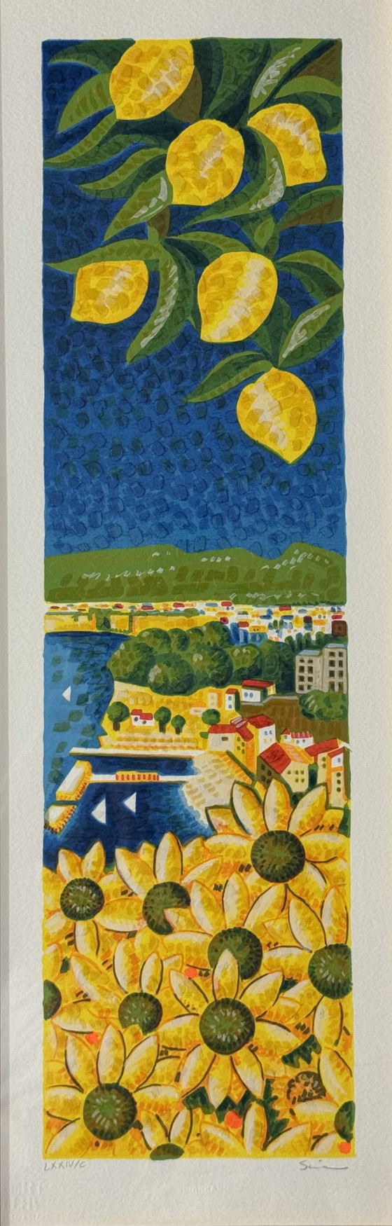 1. Mimmo Sciarrano silkscreen, 25x70cm Marina Di Sorrento in frame – Lithographs & prints, Paper (photo 5 of 6)