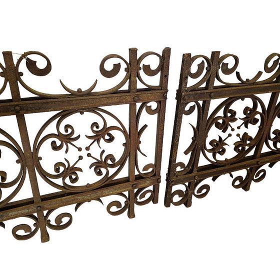 Image 1 of Antique French wrought iron fencing, second half of the 19th century