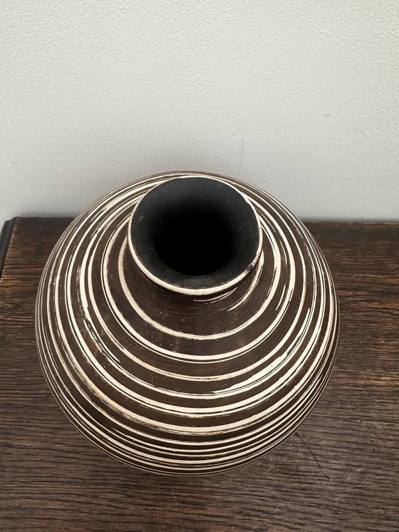 Image 1 of Vase boule vintage ethnique H 20 cm