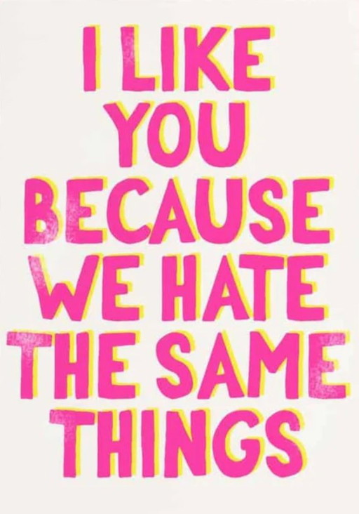 I Like You Because We Hate The Same Things – posters, Paper (photo 2 of 5)