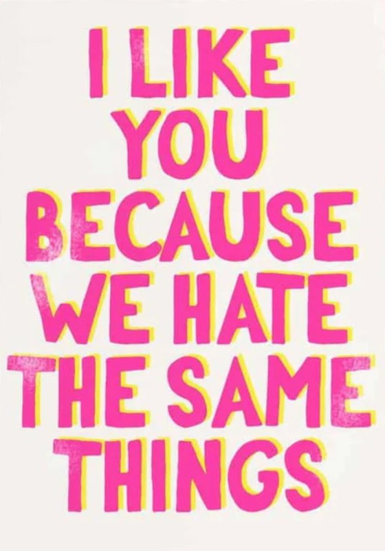 I Like You Because We Hate The Same Things – Poster, Paper (photo 2 of 5)