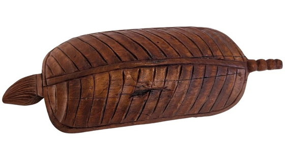 Chinees houten snijwerk, 19e eeuw – Onsterfelijken in een boot. – Beeldhouwkunst, Wood (photo 9 of 10)