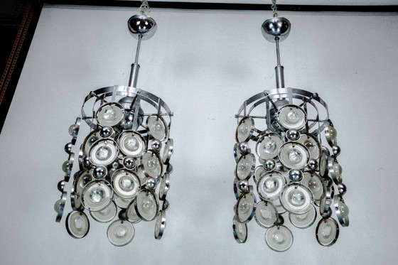 Image 1 of Pair of Pendant Lights by Oscar Torlasco, Italy, 1970s