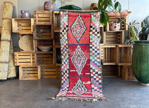Tapis traditionnel tissé à la main Boucherouite tribal marocain