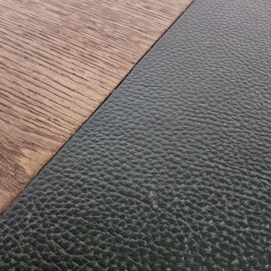 Image 1 of Bureau Art Déco ancien en bois avec bibliothèque et tiroirs d'archivage / bureau double face