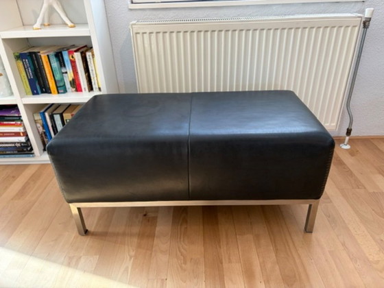 Label Gerard van den Berg banc/pouffe en cuir - Série Label Flex, Label Van den Berg, rvs, Noir (photo 4 sur 5)