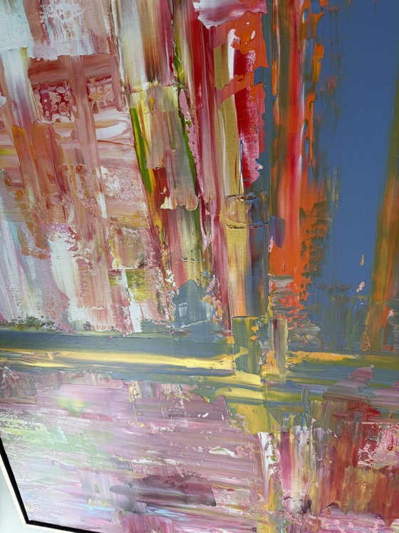 Image 1 of Artwork 90x70cm including floating frame, black with gold edge