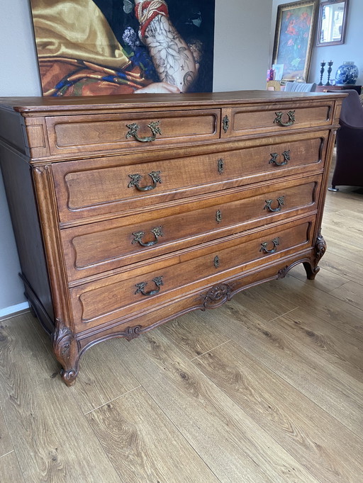 Cómoda antigua de estilo Reina Ana, tocador, cómoda, mueble de baño