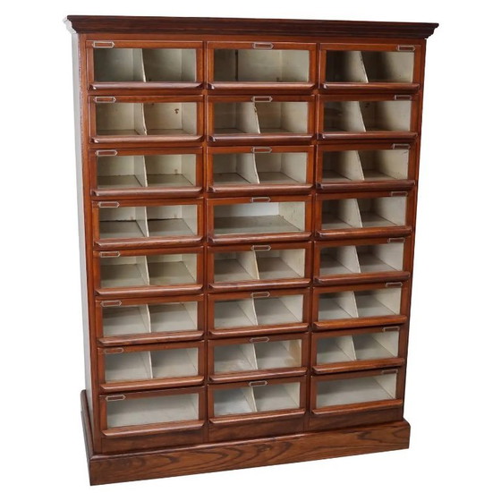 Image 1 of Vintage Dutch oak/mahogany haberdashery cabinet, 1930s