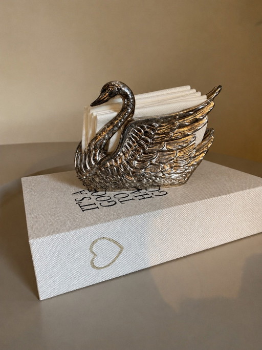 Versilberter Schwan Serviettenhalter