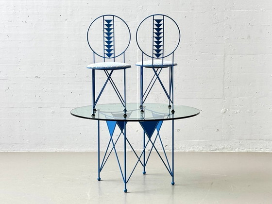 Image 1 of Rare dining set by Frank Lloyd Wright for Cassina, First Edition I Maestri, 1980s