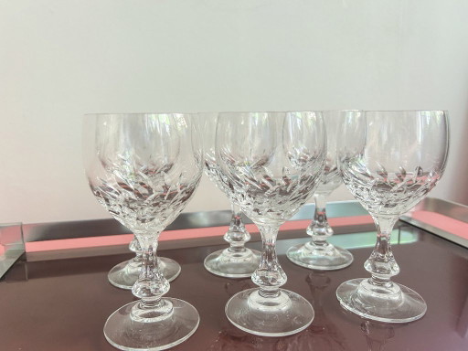 6 copas de vino de cristal tallado vintage – glazen karaffen, Crystal (photo 2 of 8)