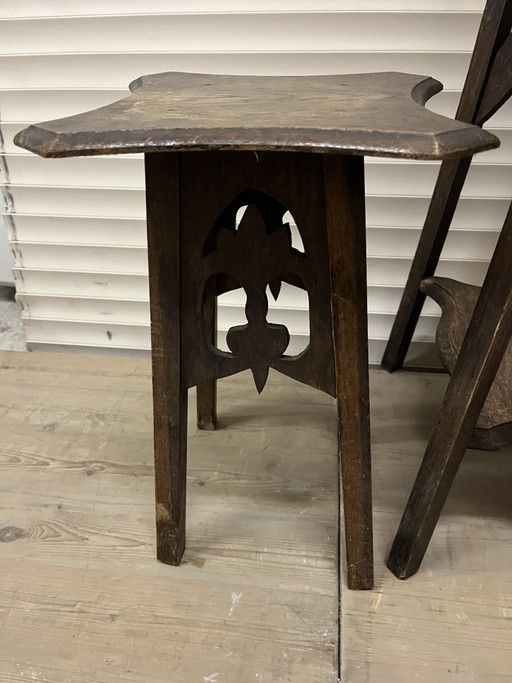 Alter Eichenpflanzentisch im Jugendstil – plantentafel, Wood (photo 2 of 8)