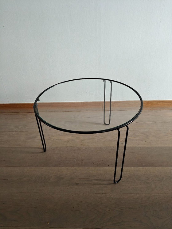 Image 1 of Set of vintage glass coffee tables / nesting tables – Italian design