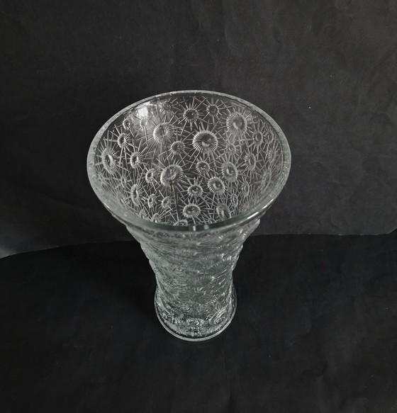 Image 1 of Jiŕi Ŕepásek Slo Union hoge kristallen Space Age design vaas. Type Atomic Starburst 1970.