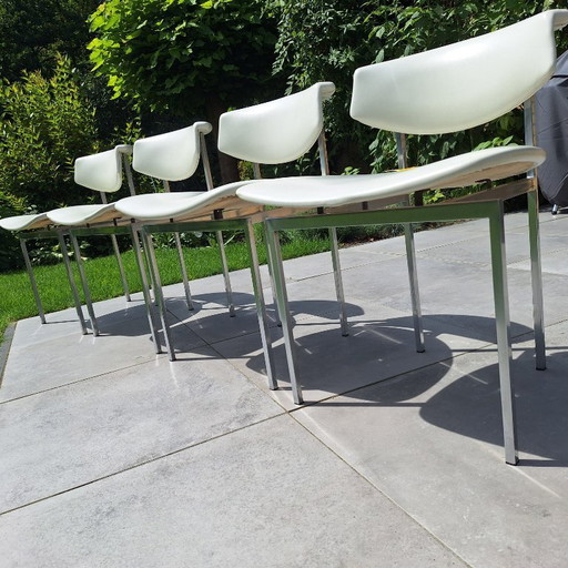 4 Vintage Rudolf Wolf Meander Alpha Esszimmerstühle