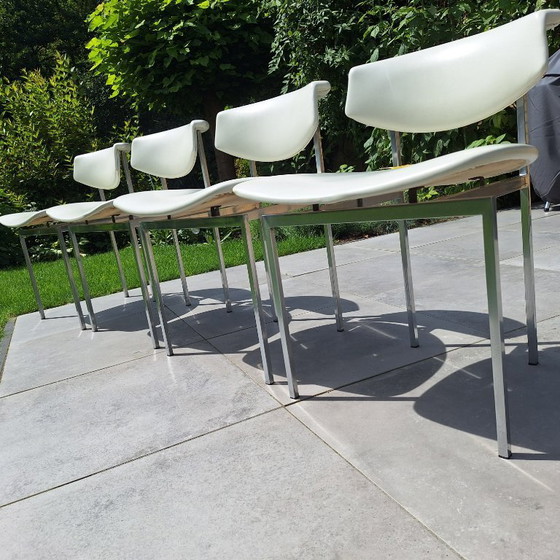 Image 1 of 4 chaises de salle à manger vintage Rudolf Wolf Meander Alpha