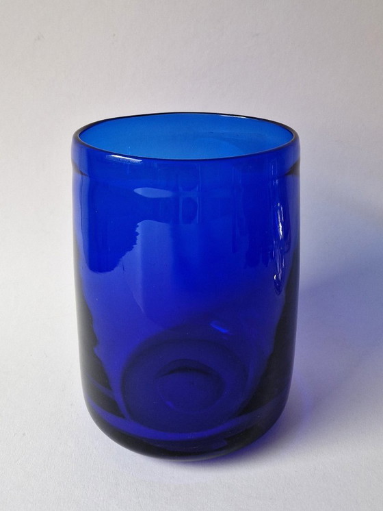 Image 1 of Kosta Boda - Grande vaso blu cobalto di Erik Höglund
