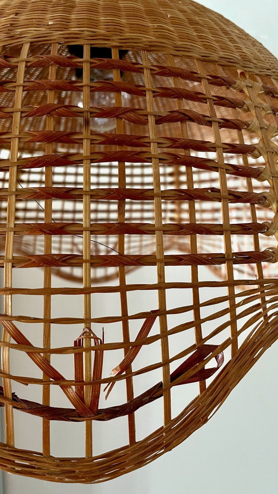 Image 1 of Hanglamp Bloem Osier Vintage Frankrijk