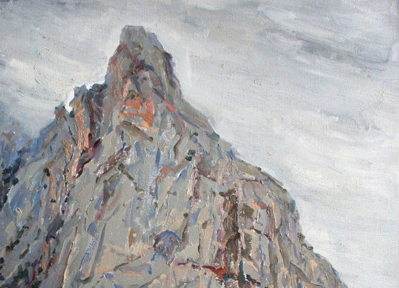 Original Oil Painting Landscape Nature Rocky Mountain – Paintings & Drawings, Canvas (photo 3 of 5)
