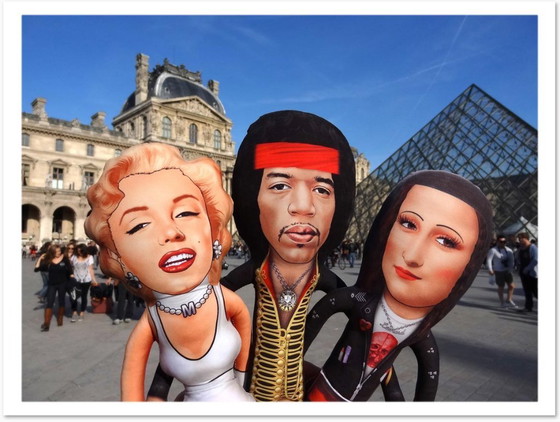 Image 1 of Cadeau met Mona Lisa-steenmotief | Decoratie met rotskunst | Kunstpop als verzamelobject | Stoer cadeau voor kunstliefhebbers