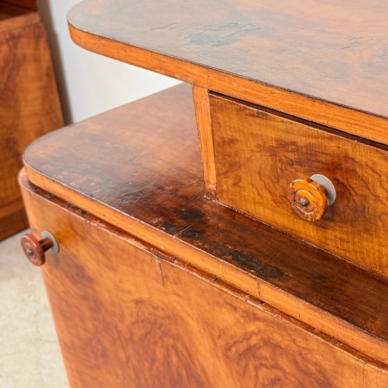 Image 1 of Set of Art Deco bedside tables with Bakelite handles