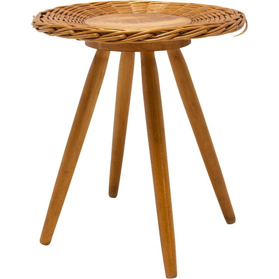 Image 1 of Mid century rattan stool by Jan Kalous for Úluv, Czechoslovakia 1960s