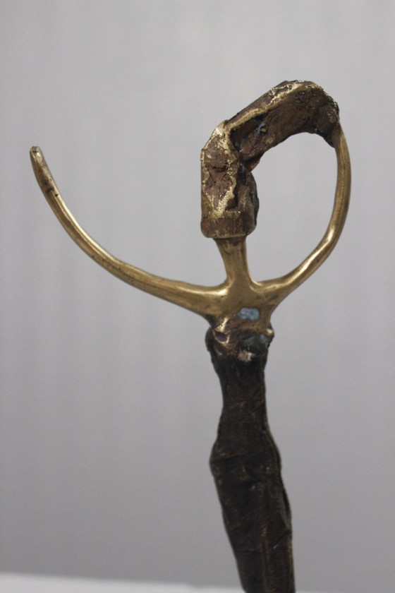 Image 1 of Patinated bronze sculpture, 20th century, female subject, signed