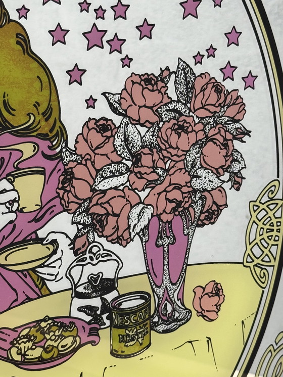 Image 1 of ☕✨ Specchio vintage Nescafé – Stile Art Nouveau ✨☕