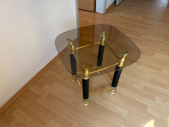 Italian Design Side table (Glass Top) - Tommaso Barbi, Metal, Black (photo 4 of 5)