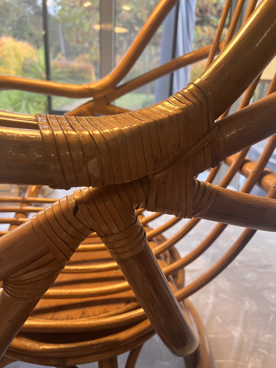 Image 1 of Swivel lounge chairs made of bamboo from the 70s