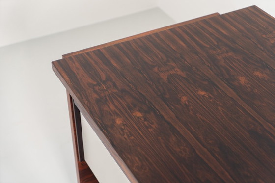 Rare double-sided “Vario” desk by Werner Wölfer for V-Form (Belgium, 1960s)., V Form, Wood, Brown, Vintage (photo 10 of 24)