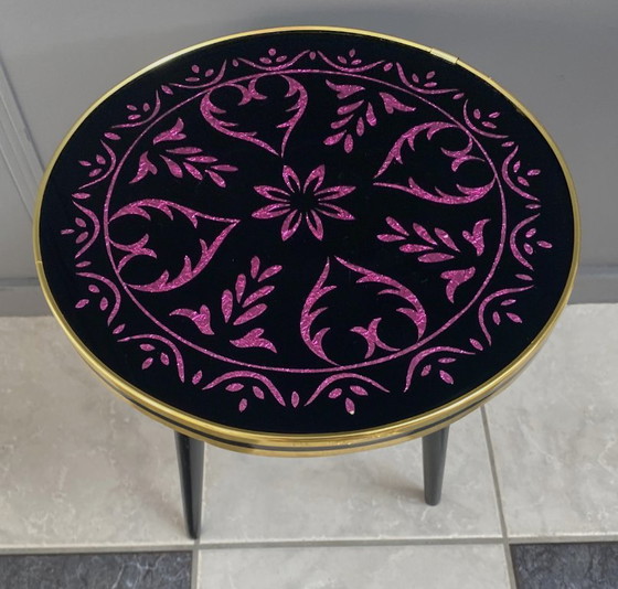 Kleine ronde glazen plantentafel uit de jaren 60 – Glass, Metal (photo 12 of 12)