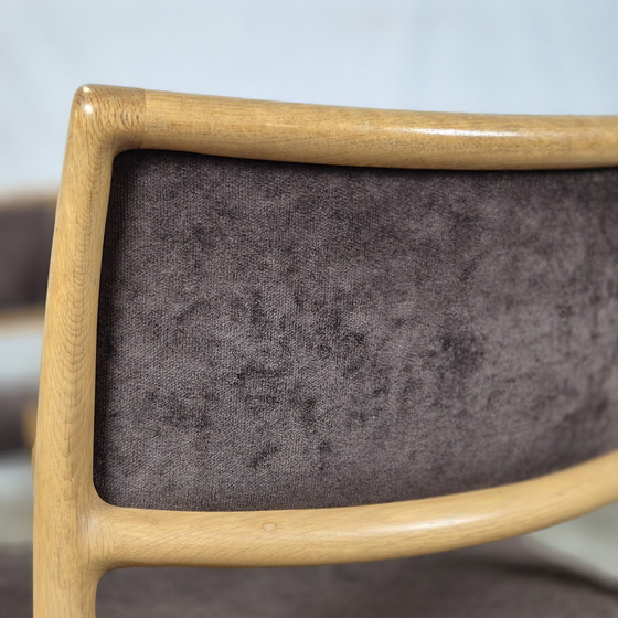 Image 1 of Excellent état ! 4x Niels Møller modèle 80 chaise de salle à manger vintage en chêne, danois